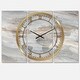preview thumbnail 2 of 5, Designart 'Misty World Map' Glam 3 Panels Oversized Wall CLock - 36 in. wide x 28 in. high - 3 panels