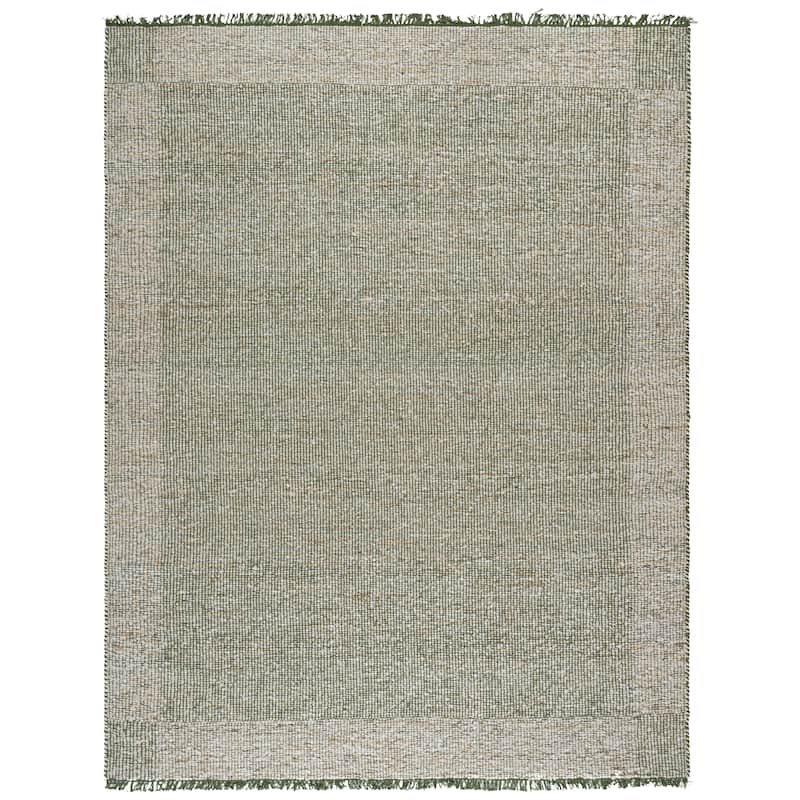 SAFAVIEH Handmade Natura Bienvenida Wool Rug - 8' x 10' - Green/Ivory