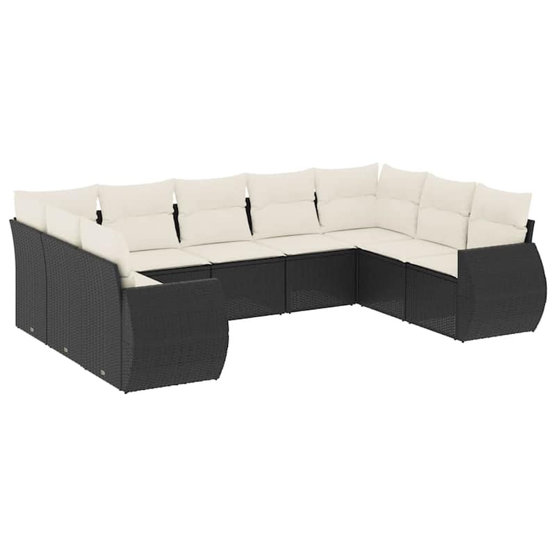 vidaXL Garden Sofa Set Black