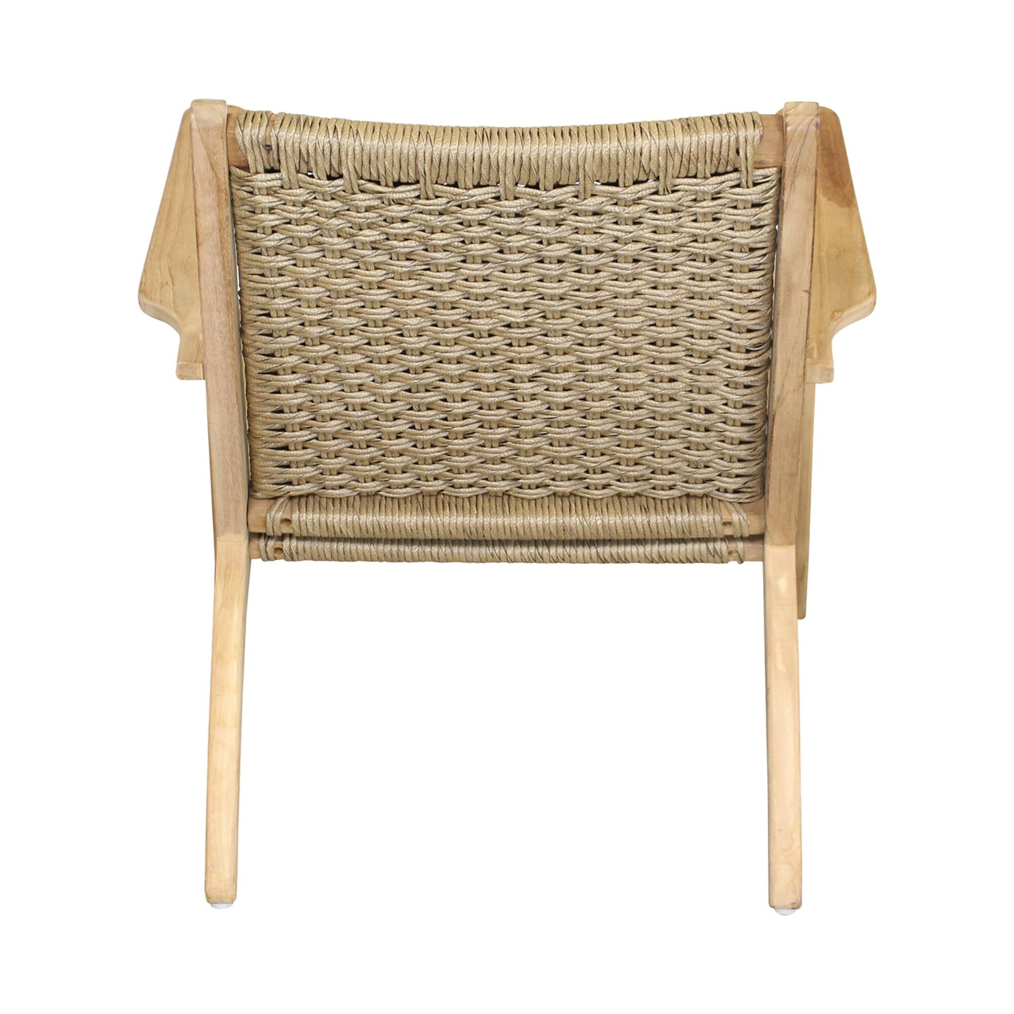 Shop Courtyard Casual Siesta 1 Teak Arm Chair With Hyacinth Wicker Weaving On Sale Overstock 31940154