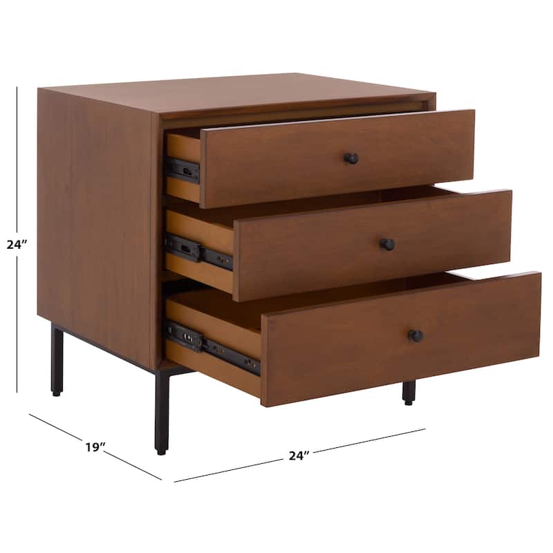 SAFAVIEH Couture Trever Wood 3-Drawer Nightstand