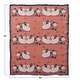 preview thumbnail 3 of 1, Cotton Knit Baby Blanket with Swan and Floral Pattern - 18.0"L x 18.0"W x 1.25"H