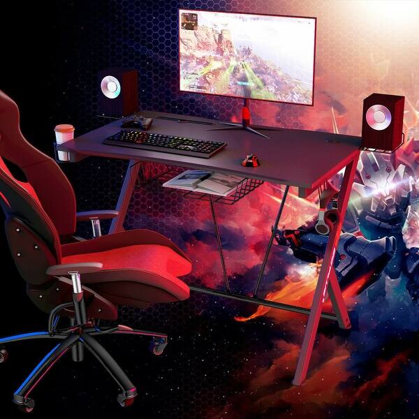 Shop Gymax Gaming Desk Computer Desk Pc Table Workstation With