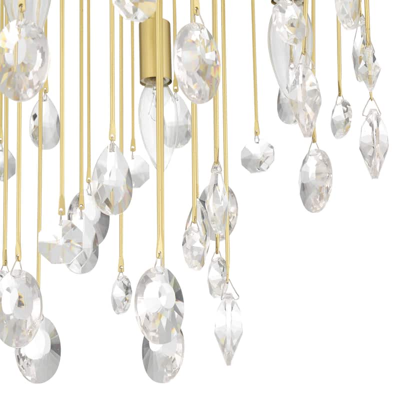 Statement 4-light Crystal Modern Glam Chandelier for Dining Room - 16 inches
