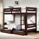 preview thumbnail 4 of 5, Twin over Twin Bunk Bed with Removable Ladder & Hanger, Espresso