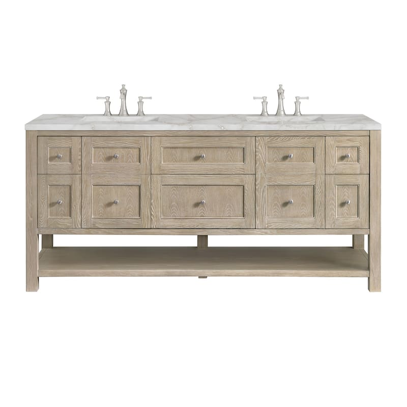 James Martin Vanities 330-V72-3VSL Breckenridge 72" Free Standing - Whitewashed Oak - Oak Finish