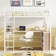 preview thumbnail 2 of 11, Full Size Metal Loft Bed with Integrated L-Shaped Desk and Triple Shelving, Sturdy Frame with Ladder, Space-Saving Design
