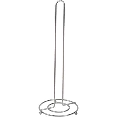 4-Roll Wire Chrome Freestanding Toilet Paper Reserve or Paper Towel Holder - Silver