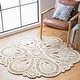preview thumbnail 7 of 21, SAFAVIEH Handmade Natural Fiber Ljiljanka Floral Jute Rug 10' Round - Ivory