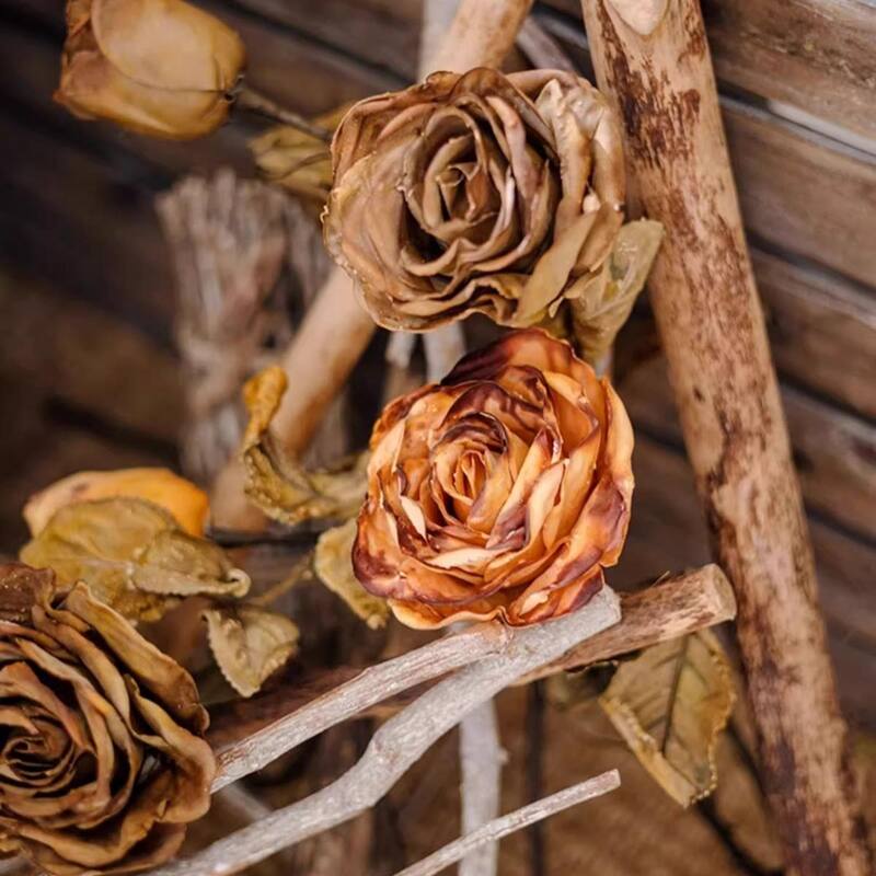 RusticReach French Dried Look Faux Rose Stem 26" Tall