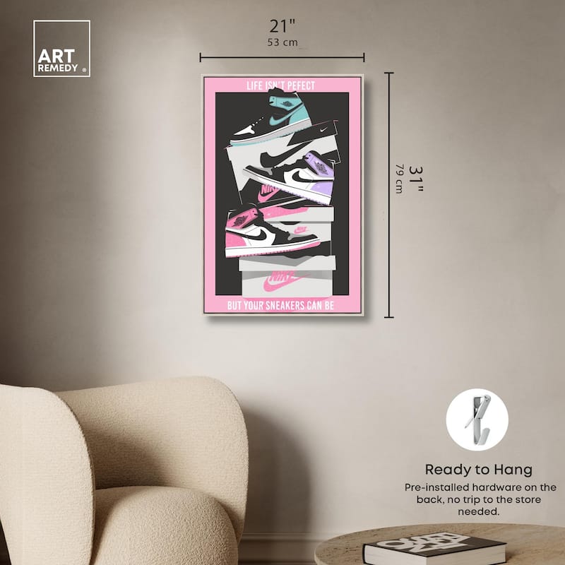 Pastel Big Sneaker Stack Canvas by Art Remedy