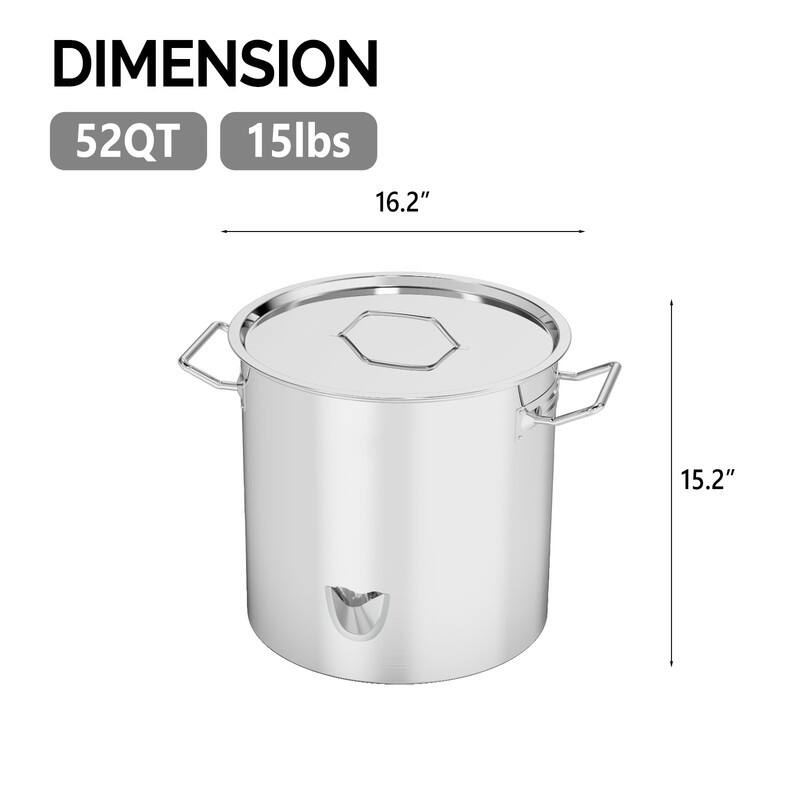 Stainless Steel Steamer Pot With Water Fill Spout, Divider And Rack
