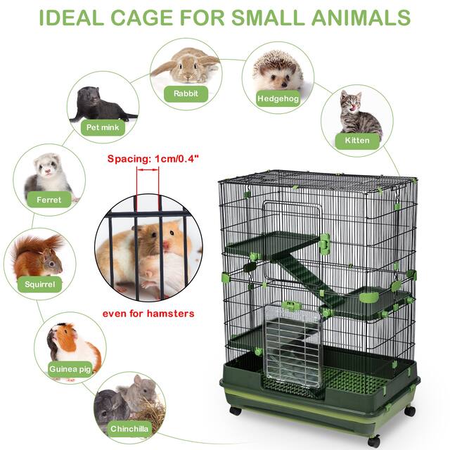 Small Animal Adjustable Metal Cage-32"L×43.3"W - Green