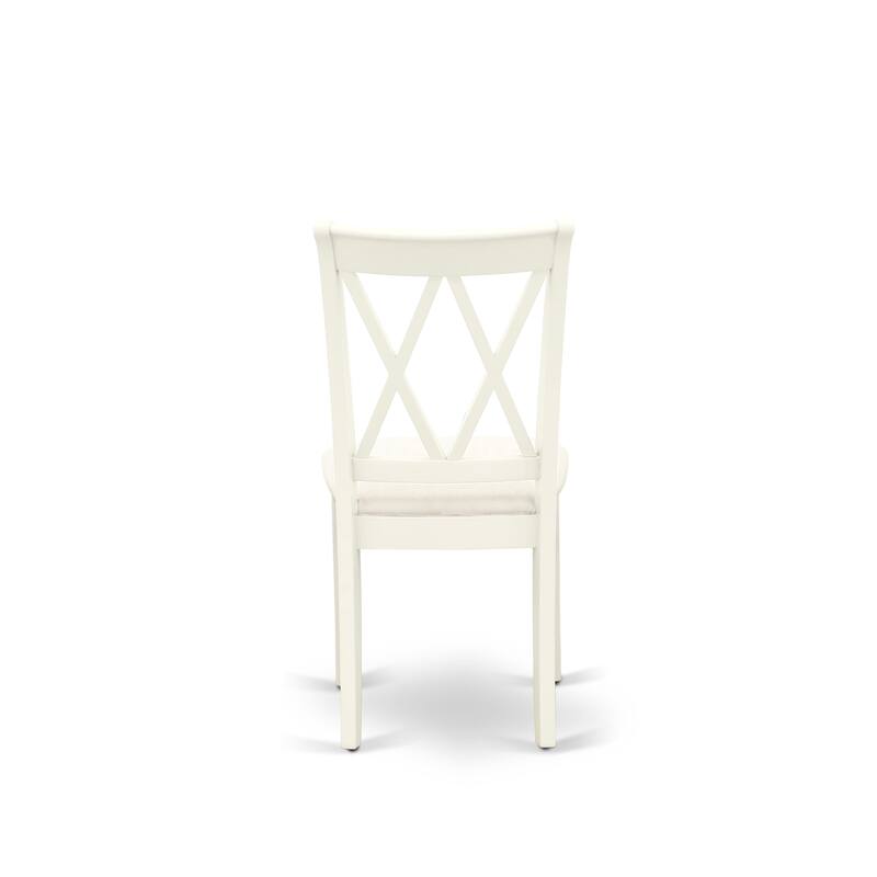 East West Furniture 5 Piece Kitchen Table Set- a Dining Table and 4 Linen Fabric Dining Chairs, (Finish Options)