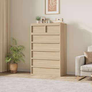 7 Drawer Dresser for Bedroom, 46" Tall Modern 7 Chest of Drawers with Large Drawers Storage, Wooden Dresser Organizer for Home