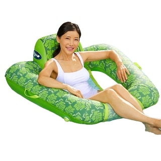 Aqua Leisure Zero Gravity Inflatable Swimming Pool Lounge Chair Float, Green - 1 Pack