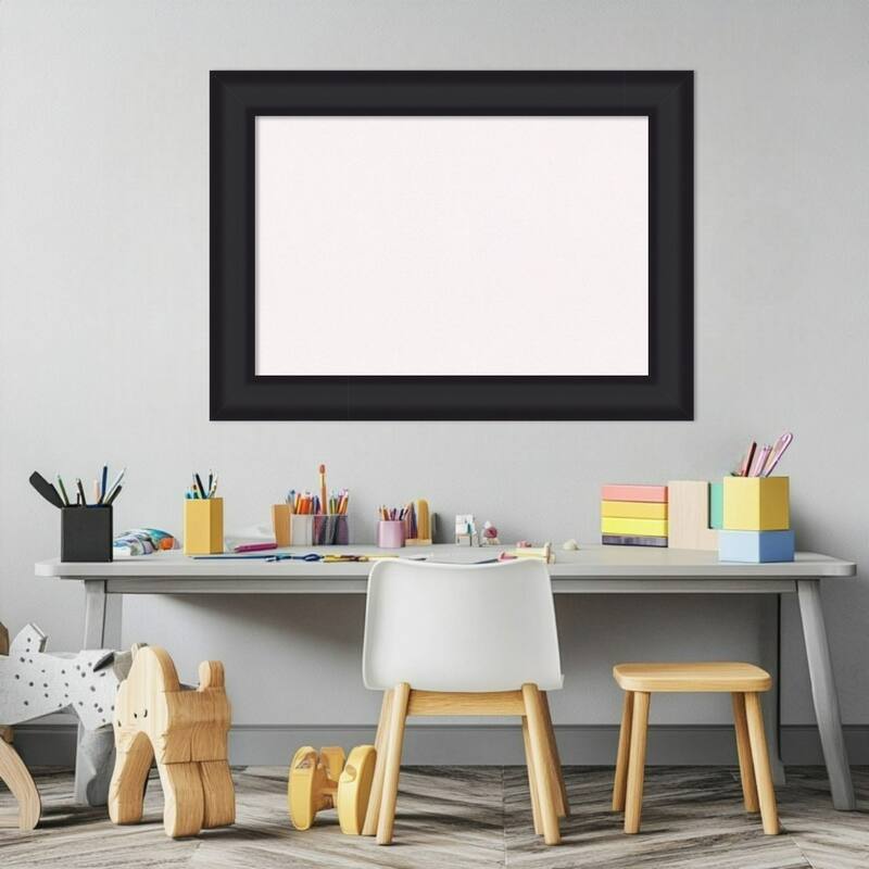 Oliver Black Wood Framed Cork Board - Bulletin Board, Organization Board, Pin Board