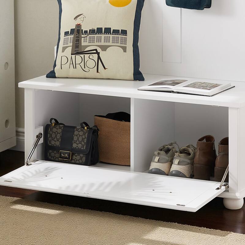 Modern Classic 64'' Hall Tree with Shoe Rack Bench, Coat Hooks & Shelves, 4-in-1 Entryway Organizer Cabinet