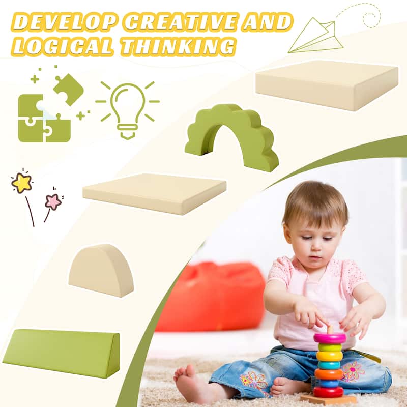 Foam Climbing Blocks Convertible Sofa ,Kids Play Couch, Indoor Climbing Structure for Toddlers, Infant, Kids, Pre-school