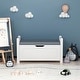 preview thumbnail 2 of 7, Kids Toy Box Chest,Rubber Wood Toy Box,Cabinet with Cushion Seat Bench/Flip-Top Lid/Safety Hinge,Toy Storage Organizer Trunk