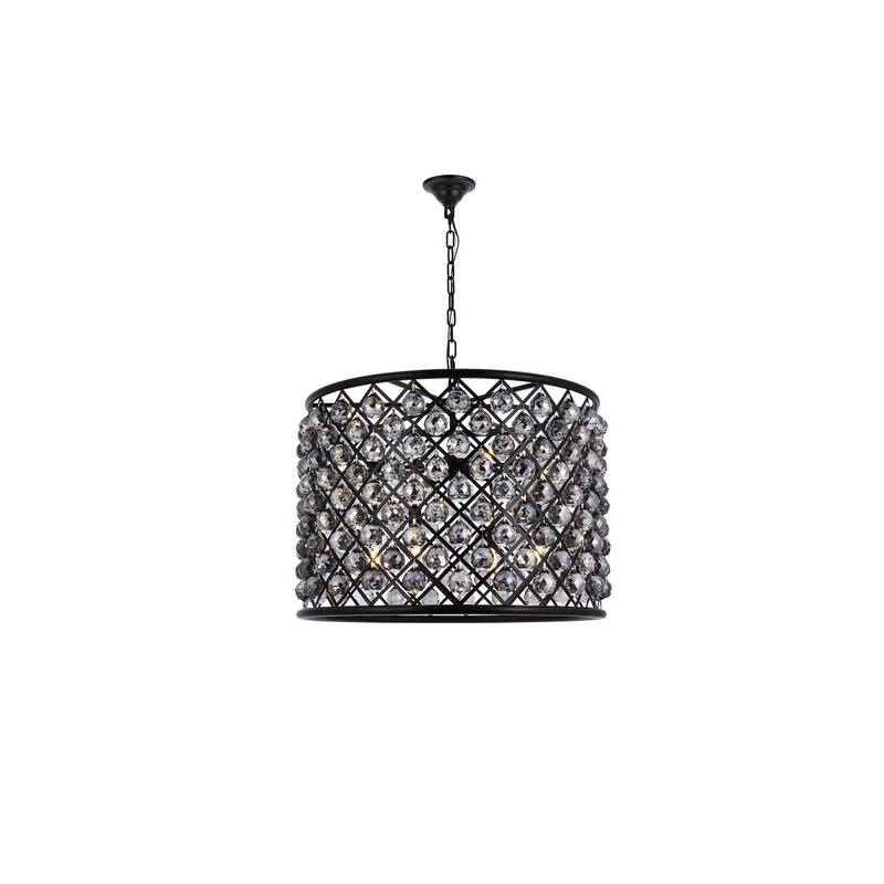 Royce Edge 8-Light Matte Black Chandelier - matte black (royal cut silver shade crystals)