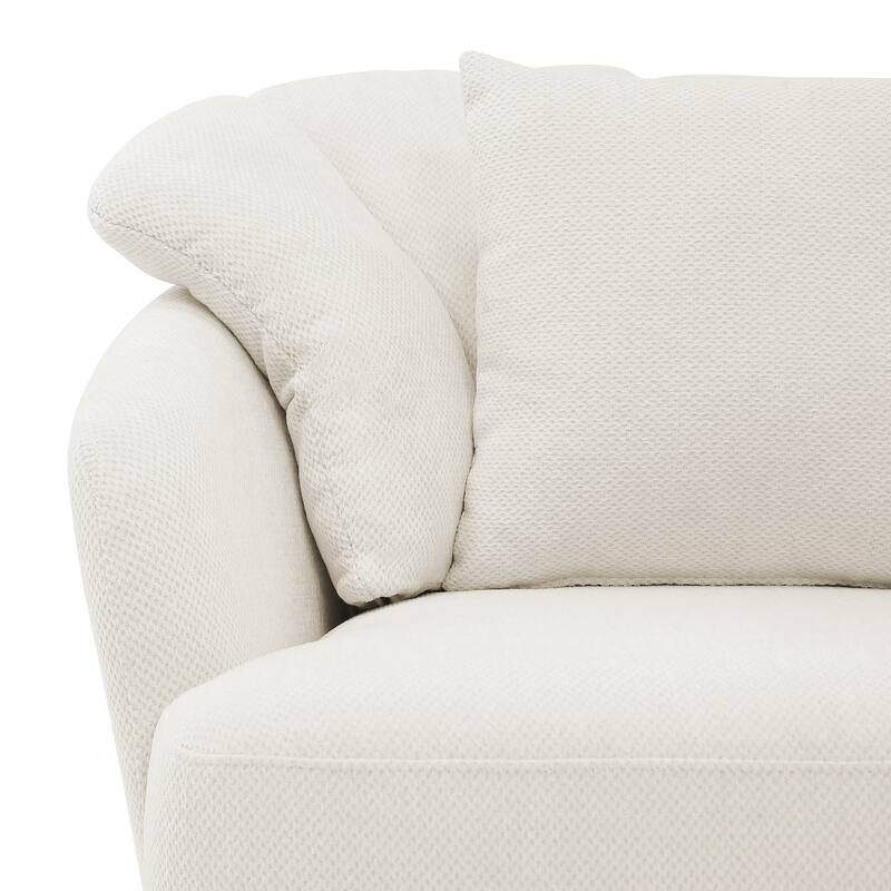 LUE BONA Oversized Swivel Accent Chair, Modern Barrel Chair with Double Cushion Set of 2 - N/A