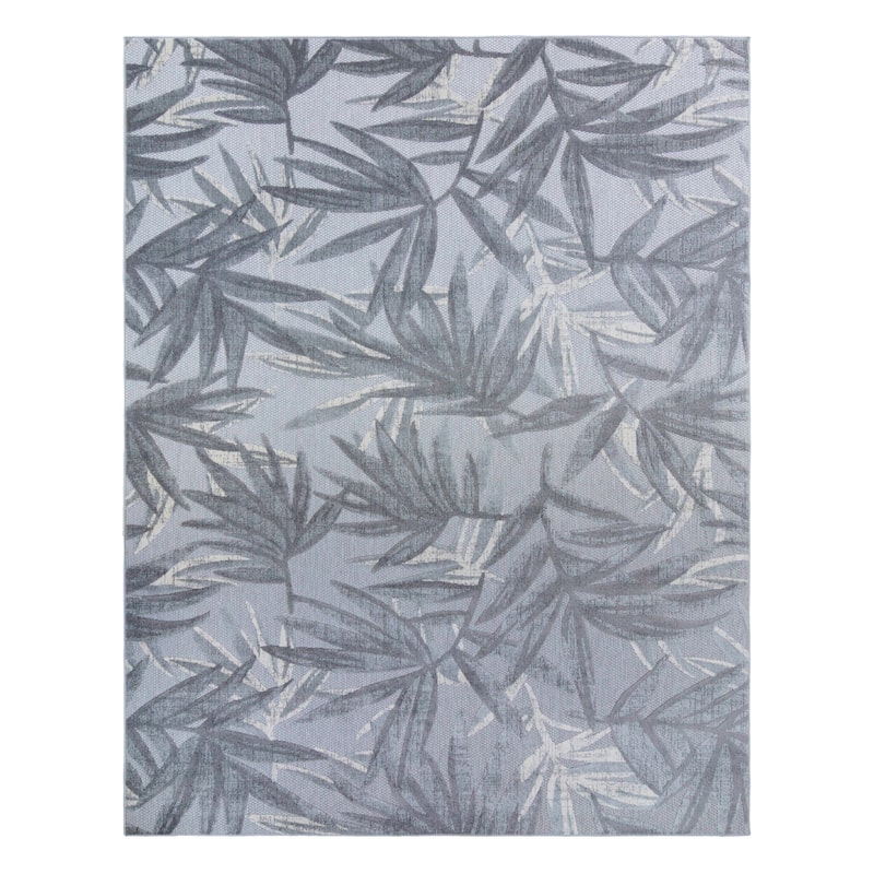 Gertmenian Fosel Bumba Grey Tropical Floral Leaf High-Low Indoor/ Outdoor Area Rug