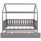 preview thumbnail 6 of 7, Gray Unique and Elegant Twin Size Solid Pine Wood House Bed with Trundle