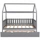 preview thumbnail 15 of 16, Twin Size House Bed with trundle, Fence-shaped Guardrail