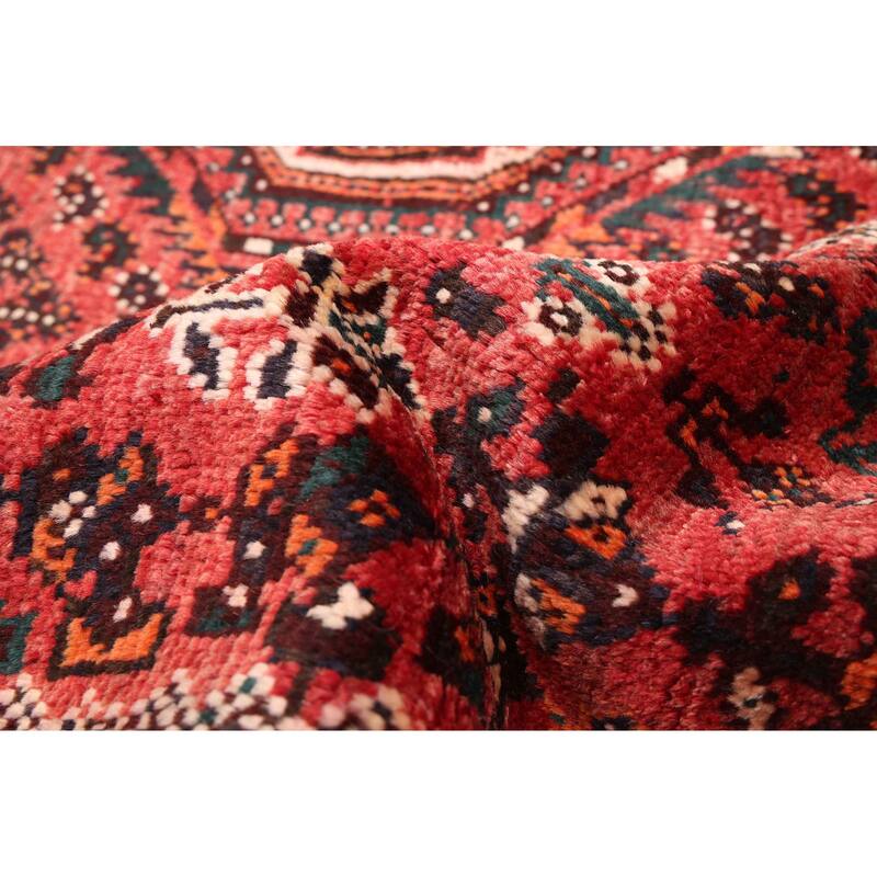 ECARPETGALLERY Hand-knotted Melis Vintage Red Wool Rug - 6'9 x 9'10