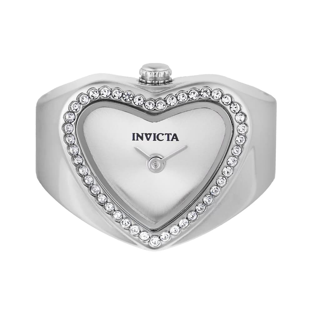 Invicta Women's 49572 Mini Quartz 2 Hand Silver Dial Ring Watch