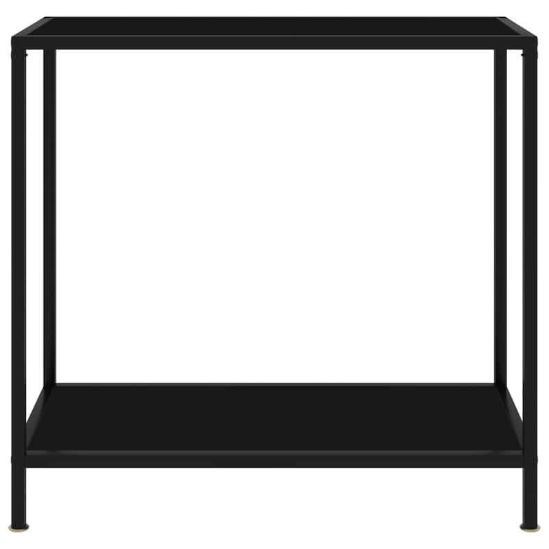 vidaXL Console Table Black 31.5"x13.8"x29.5" Tempered Glass - 31.5" x 13.8" x 29.5"