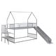 preview thumbnail 7 of 10, Twin Size Metal Bunk Bed House Design with Slide, Staircase, and Storage for Kids, Silver Finish