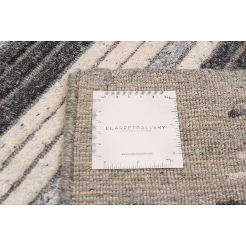 ECARPETGALLERY Hand-knotted Tangier Grey Wool Rug - 5'3 x 8'0