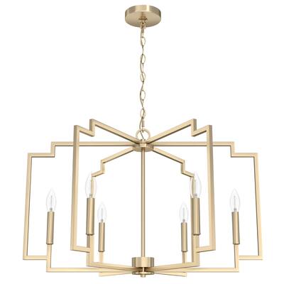 Hunter Zoanne 6 Light Modern Geometric Chandelier Hanging Light