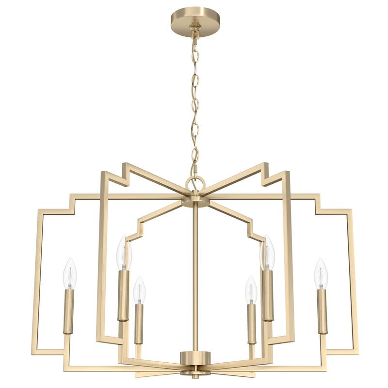 Hunter Zoanne 6-Light Modern Geometric Chandelier - Entry, Dining Room - Contemporary, Transitional