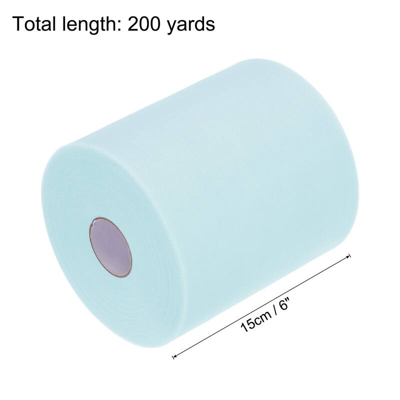 Tulle Rolls Fabric Spools 6" for Decoration Wrapping Wedding DIY Craft - Teal Blue - 200 Yard