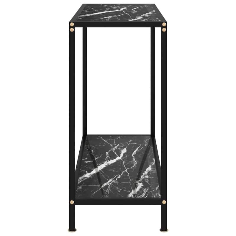 vidaXL Console Table Black 31.5"x13.8"x29.5" Tempered Glass - 31.5" x 13.8" x 29.5"