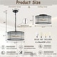 preview thumbnail 6 of 23, Modern Glam Black / Antique Bronze 4/10-Light Glass Drum Flush Mount Contemporary Ceiling Light For Living Room Entryway