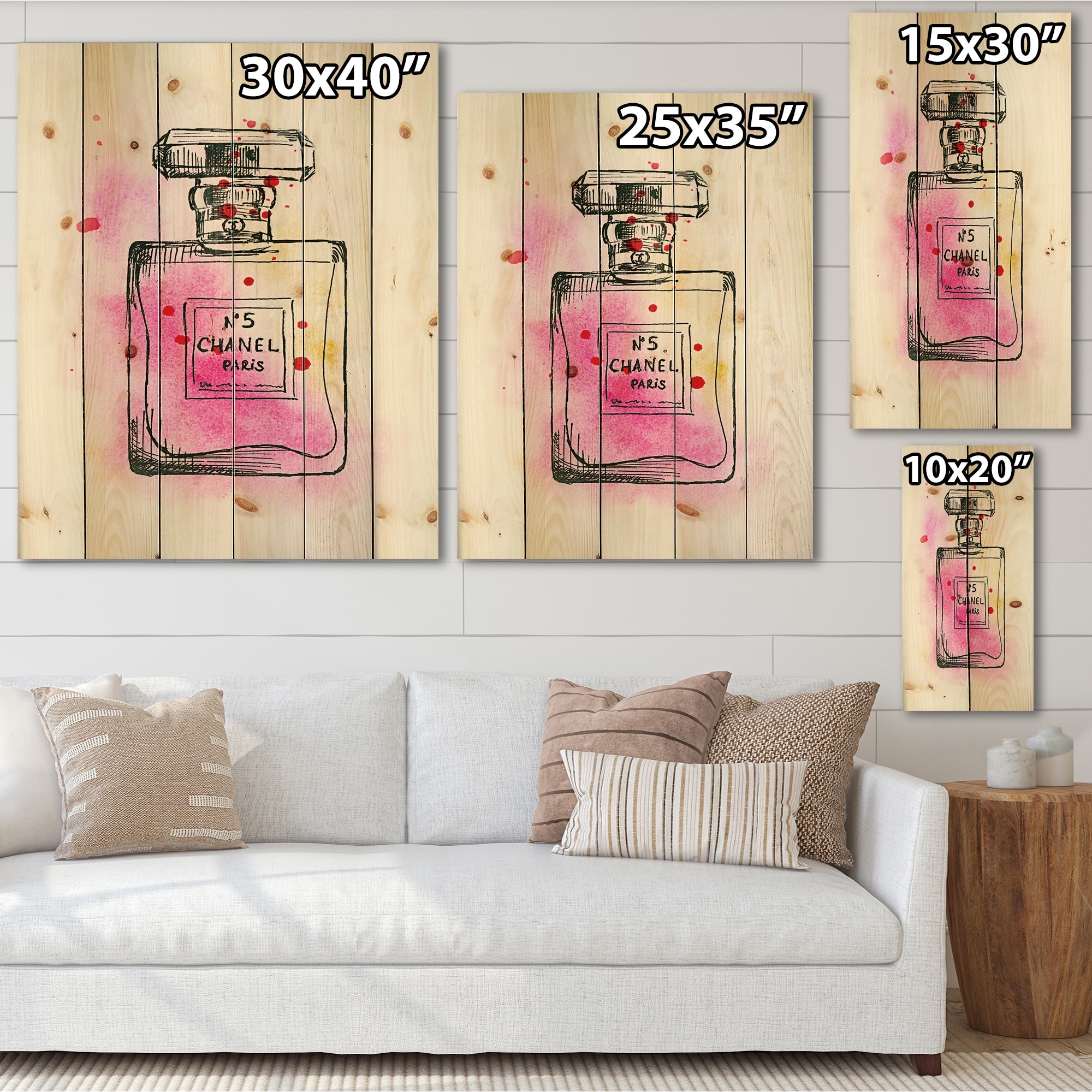 Designart 'Perfume Chanel Five IV' French Country Print on Natural