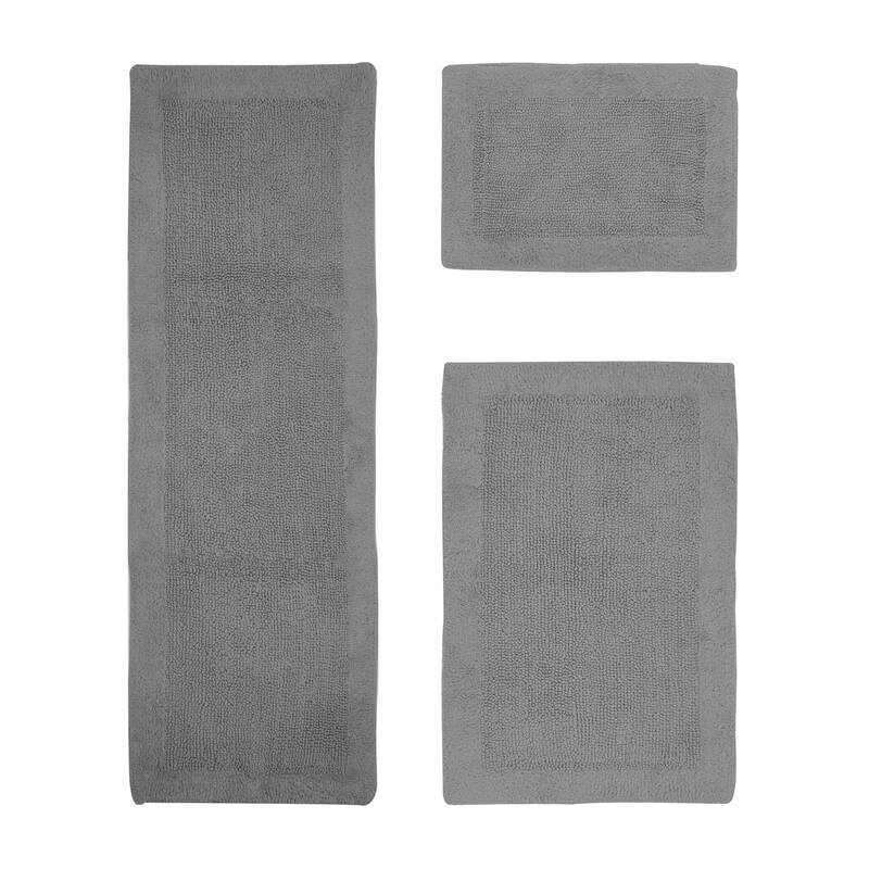 Better Trends Bath Rugs Set 100% Cotton Tufted Soft Water Absorbent Bathroom Rug for Shower, Sink Bath Mats Edge Collection