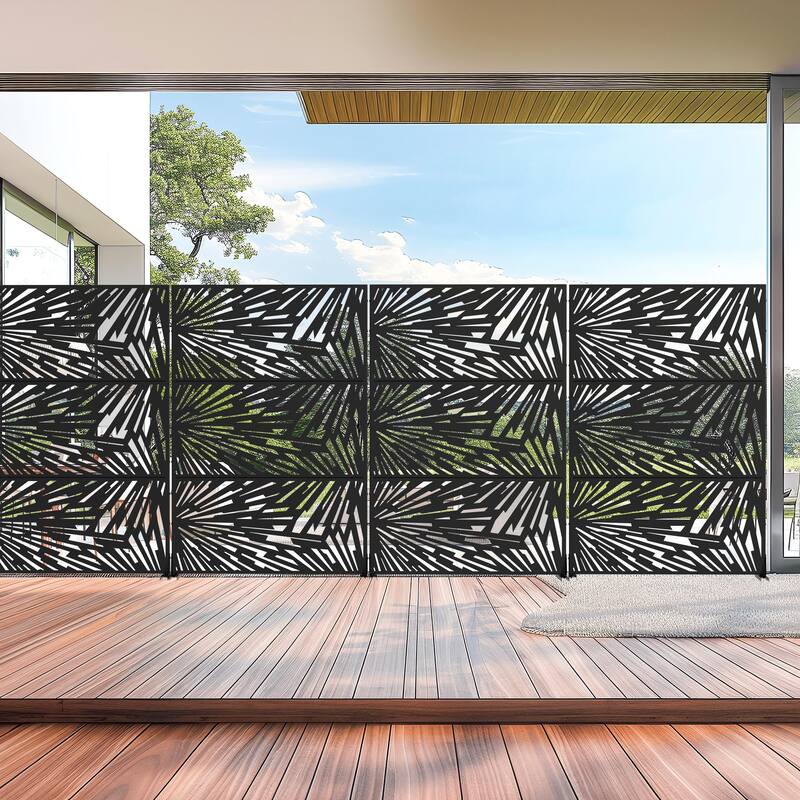 Outdoor Privacy Screen Metal Privacy Screen Panel Free Standing - 72*47