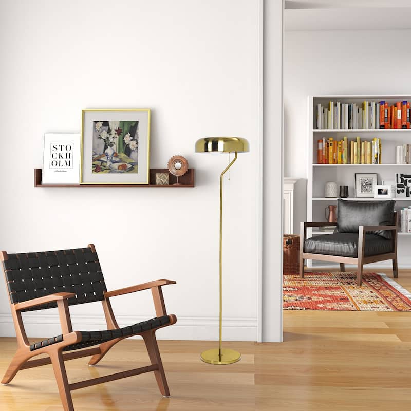 Tall Corner Gold outer and White inner Floor Lamp