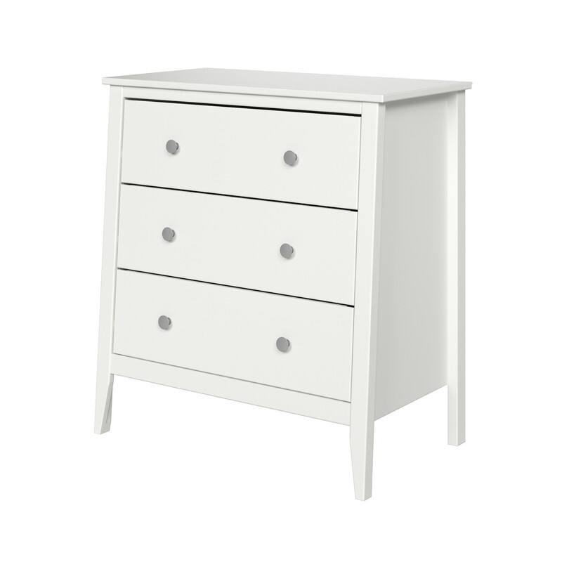 Jela Solid Wood 3 Drawer Dresser - White