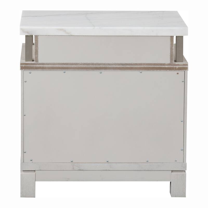 Furniture of America Nansice 3-Piece Weathered Grey Wood Panel Bedroom Set with LED Headboard