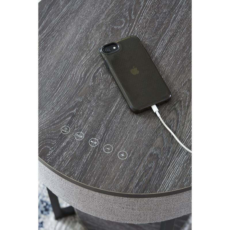 Signature Design by Ashley Sethlen Gray/Black Accent Table - 18"W x 18"D x 22"H