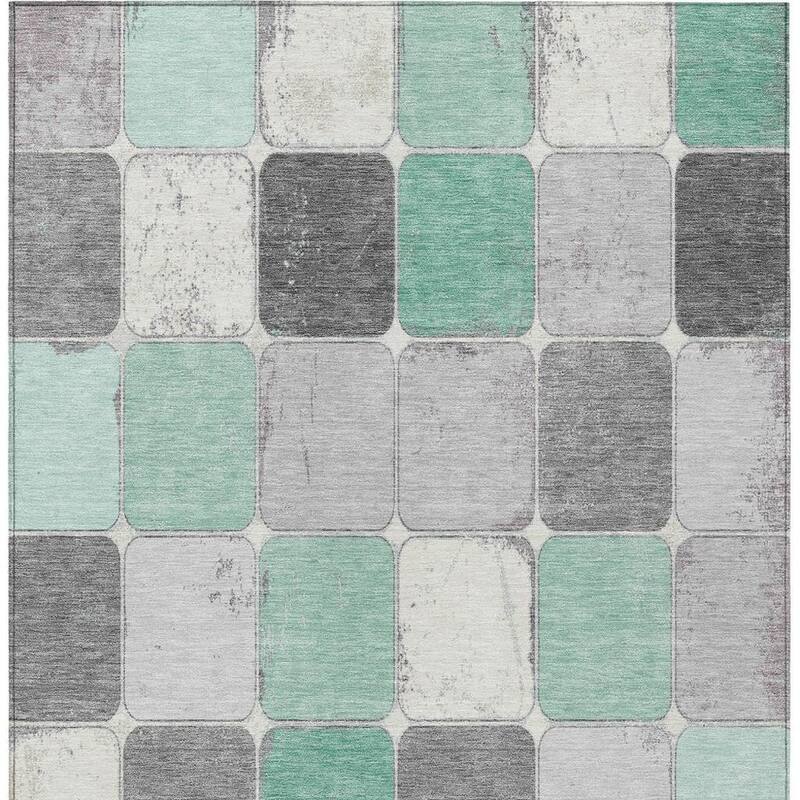 HomeRoots Geometric Transitional Rectangle Outdoor Rug
