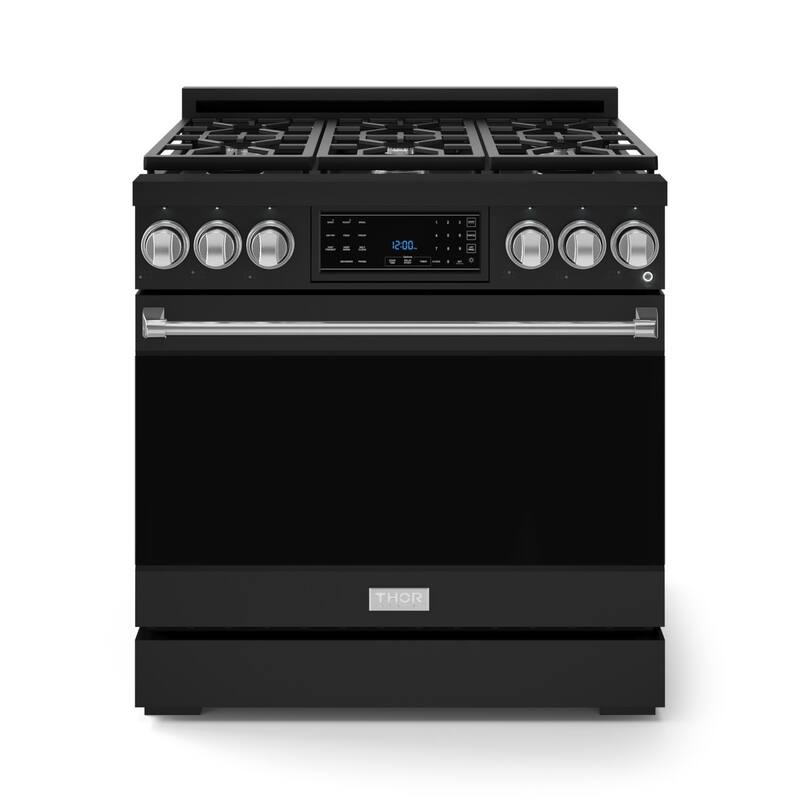 Thor Kitchen RSG36LP Gordon Ramsay 6 Cu. Ft. Free Standing Gas Range - Matte Black / Stainless Steel