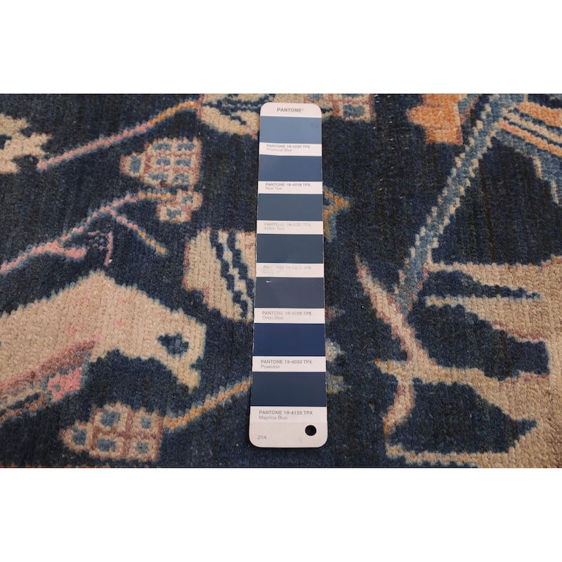 ECARPETGALLERY Hand-knotted Antalya Vintage Navy Wool Rug - 5'11 x 10'3