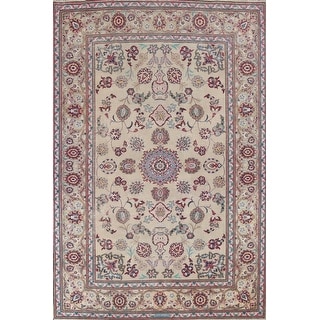 Vintage Traditional Floral Kashan Persian Wool Area Rug Hand-knotted ...
